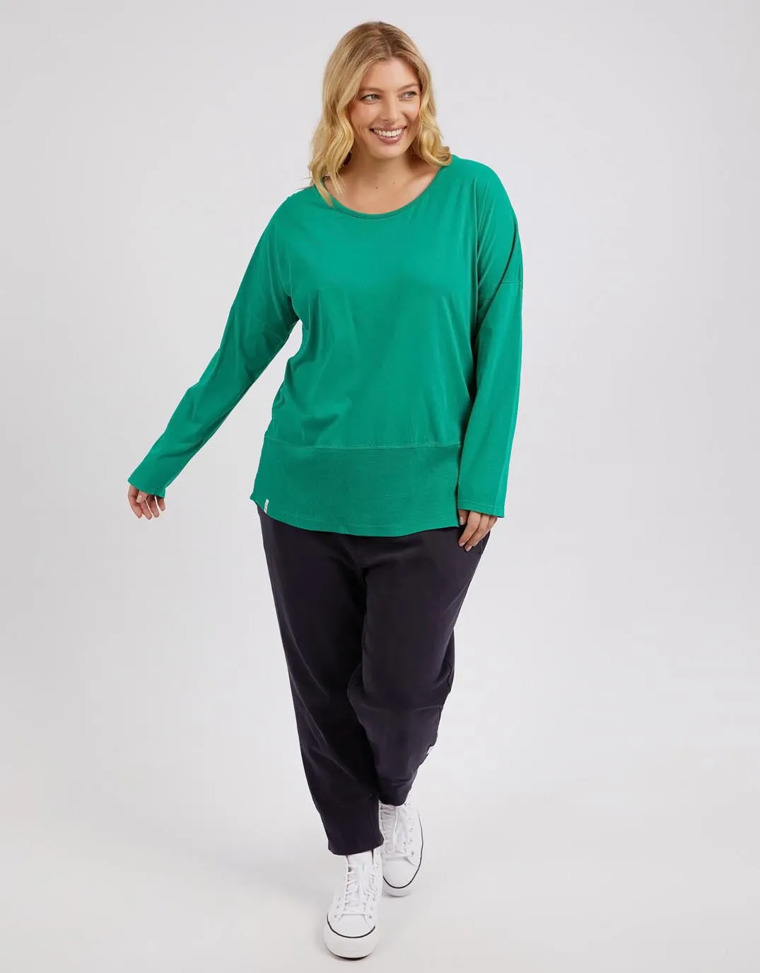 Fundamental Long Sleeve Rib Tee - Goodness Green sold by White & Co product image thumbnail 3