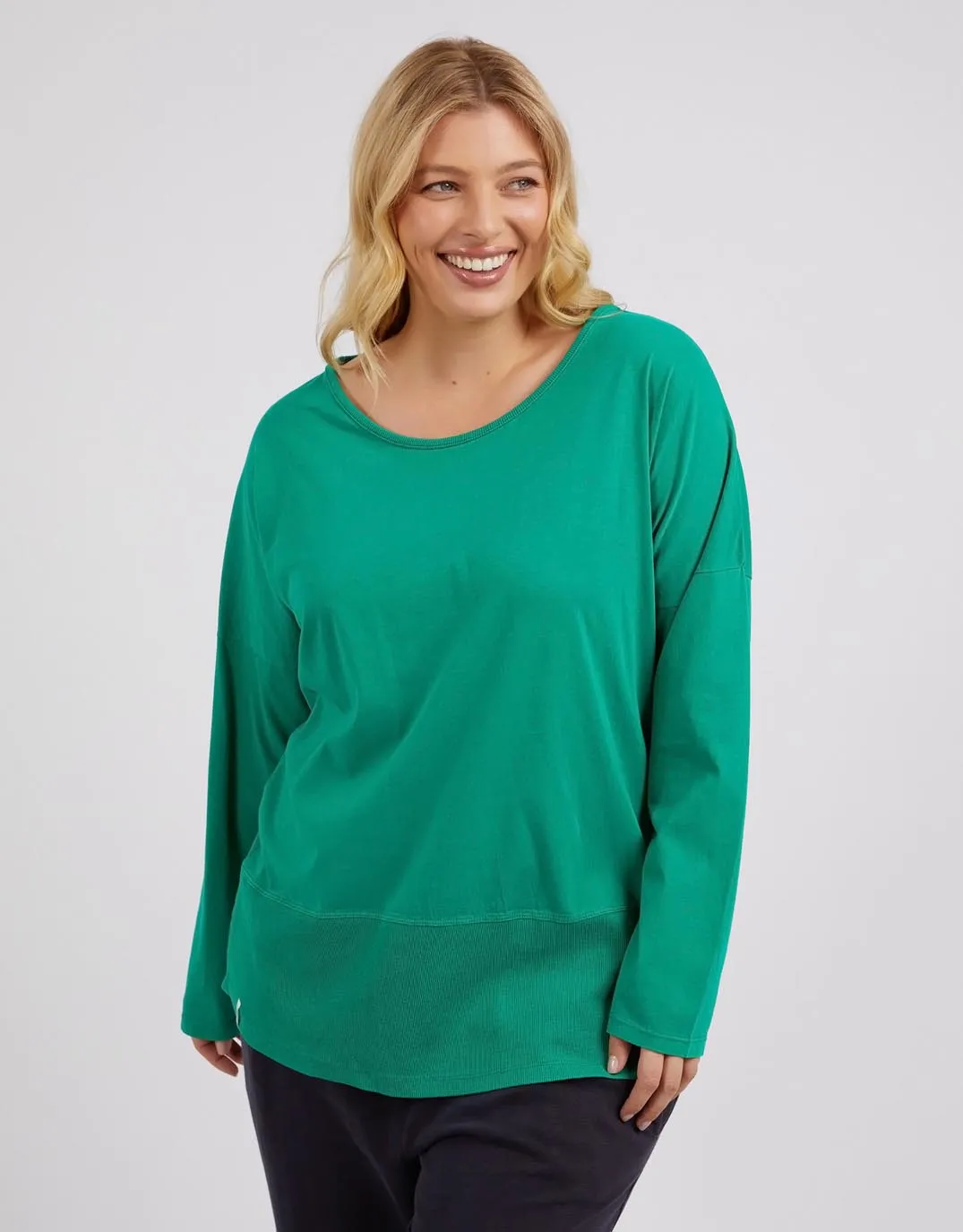 Fundamental Long Sleeve Rib Tee - Goodness Green sold by White & Co product image thumbnail 4