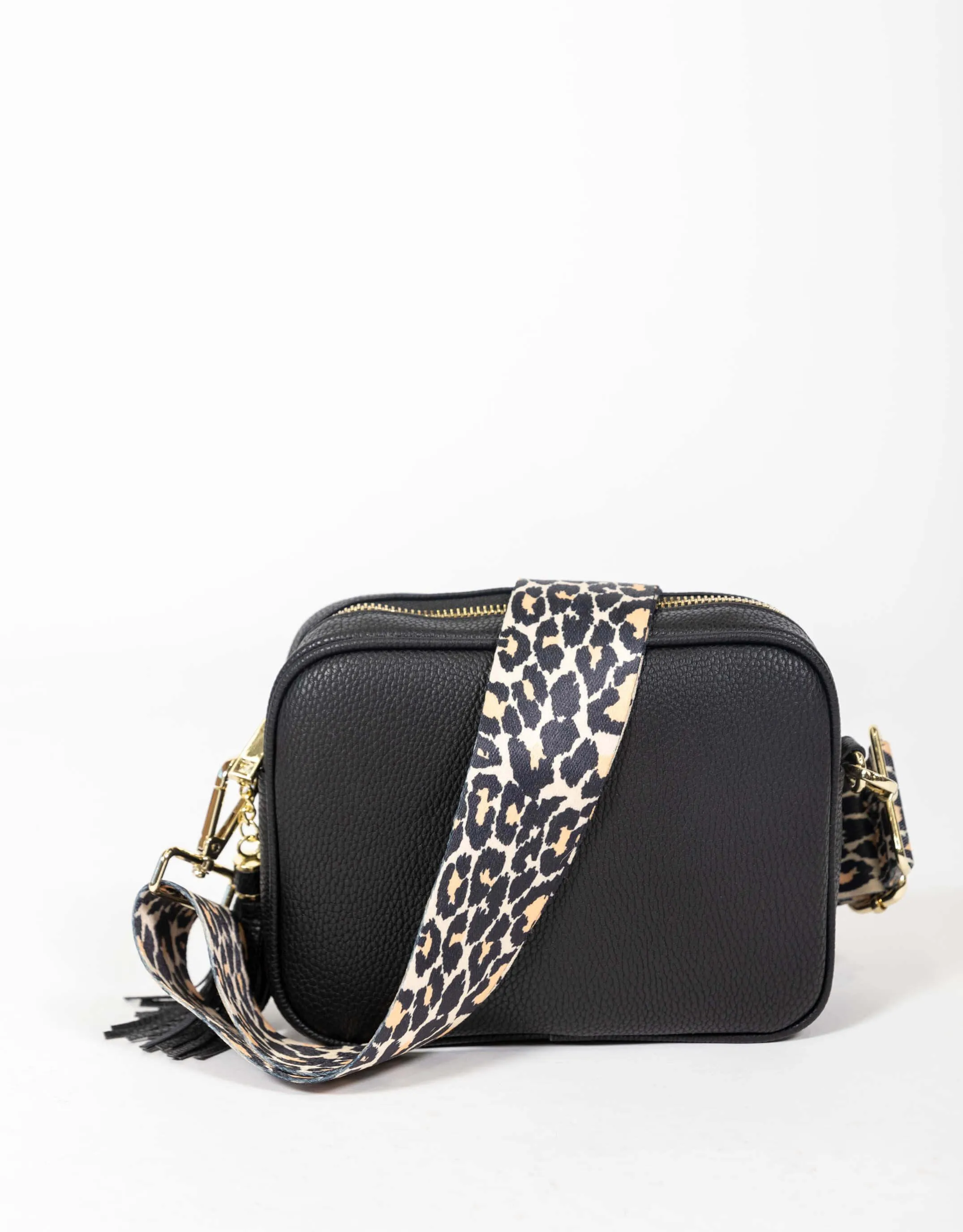 Zoe Crossbody Bag - Black & Tan Leopard sold by White & Co
