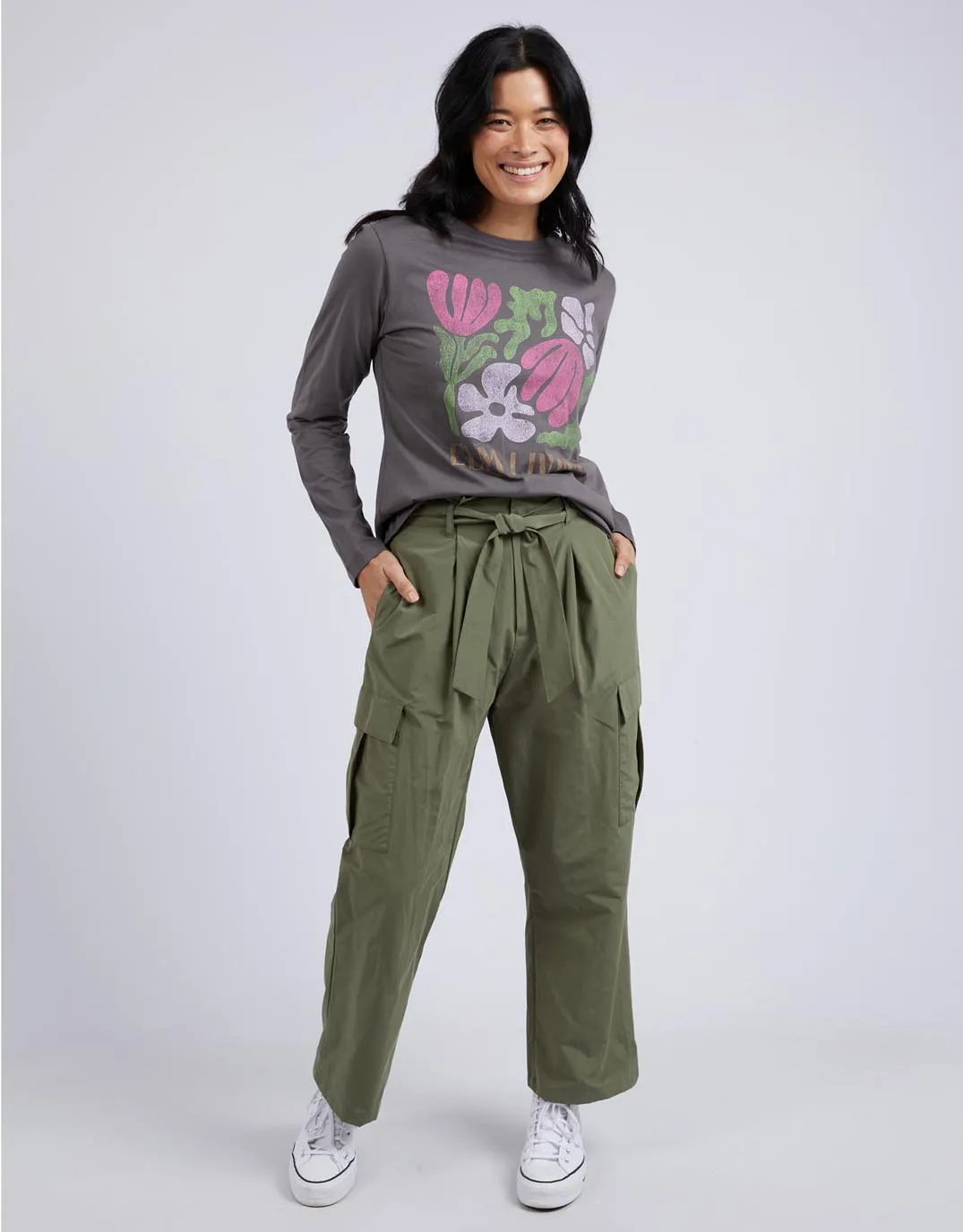 Gem Long Sleeve Tee - Charcoal sold by White & Co product image thumbnail 2