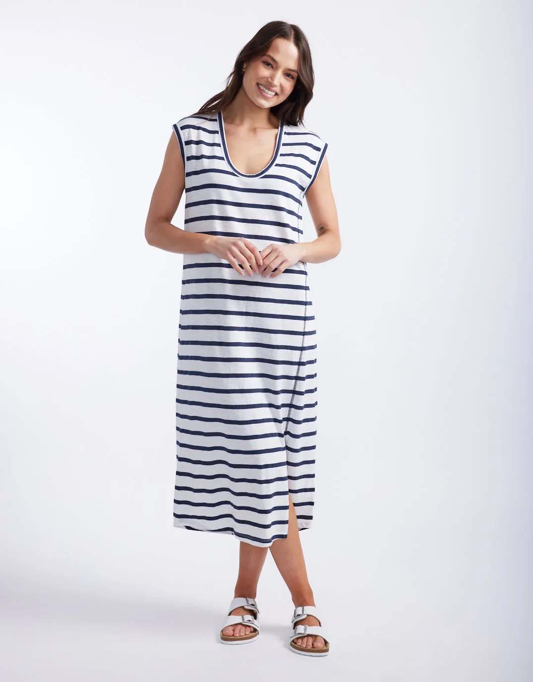 Cali Tank Dress - White/Navy Stripe sold by White & Co product image thumbnail 4