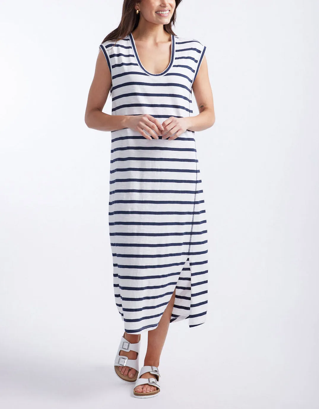 Cali Tank Dress - White/Navy Stripe sold by White & Co product image thumbnail 2