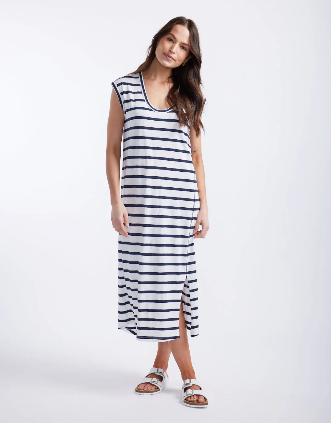 Cali Tank Dress - White/Navy Stripe sold by White & Co product image thumbnail 3