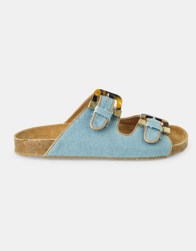 Bailey Denim Slides - Light Denim made by Walnut Melbourne