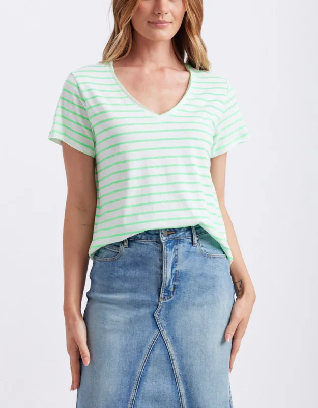 Neon Vee Tee - Neon Green sold by White & Co