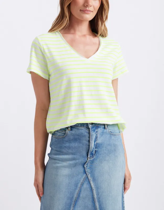 Neon Vee Tee - Neon Yellow sold by White & Co