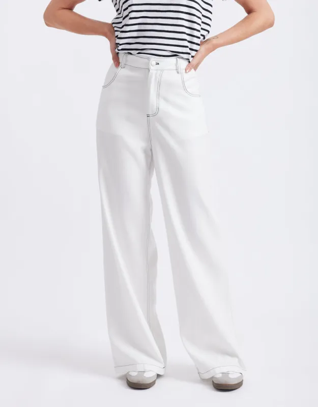 Celeste Tencel Pants - White sold by White & Co