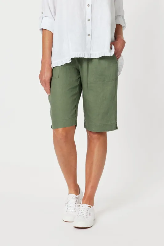 Jersey Waist Short - Khaki sold by White & Co
