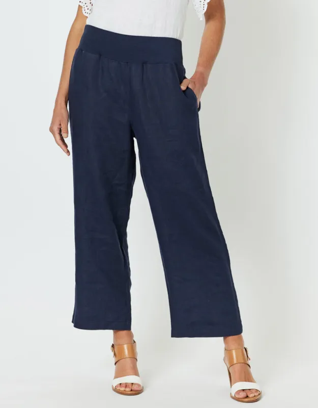 Lara Wide Leg Pants - Navy sold by White & Co