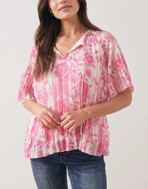 Pleated Top - Pink sold by White & Co