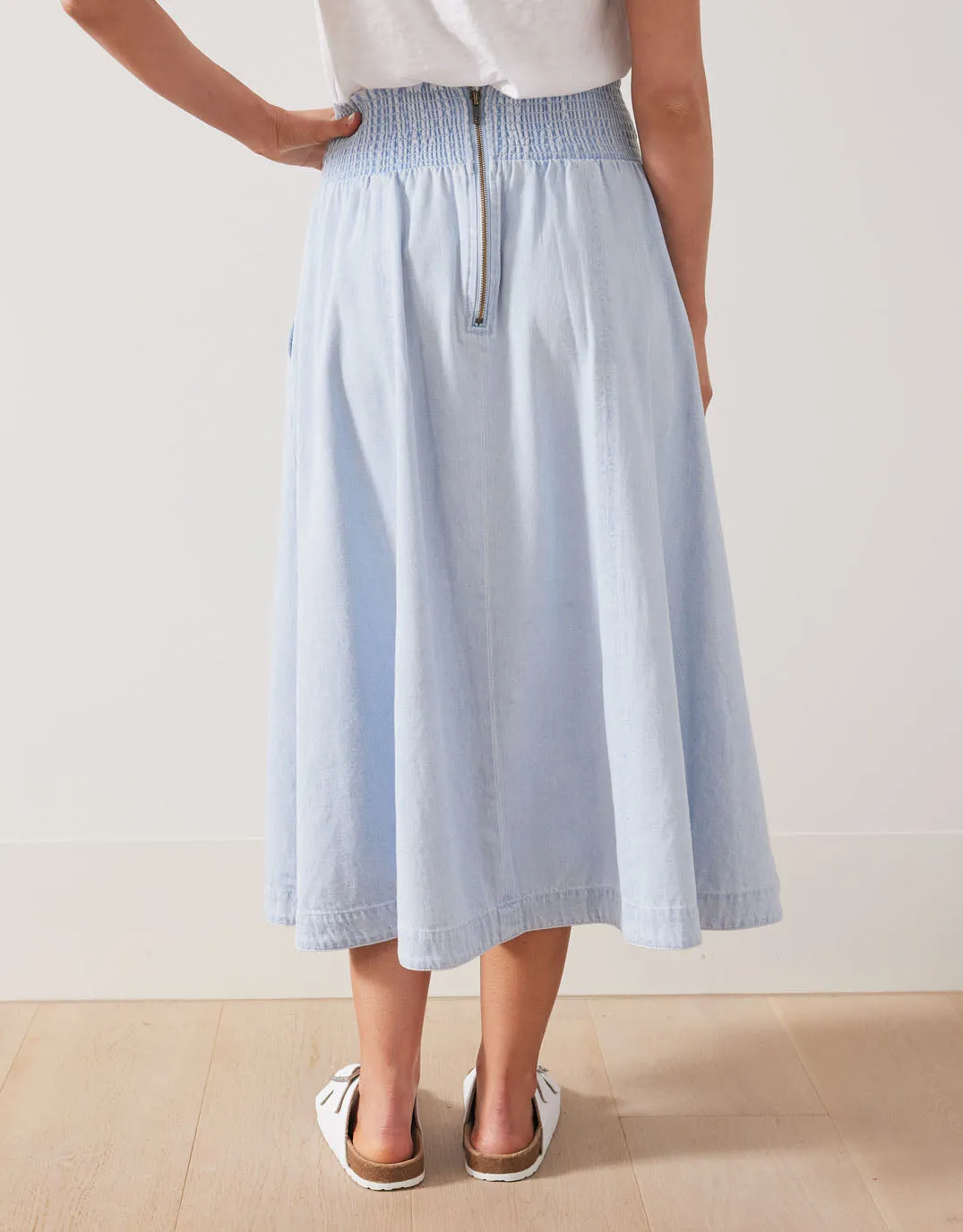 Dakota Denim Midi Skirt - Light Wash sold by White & Co product image thumbnail 3