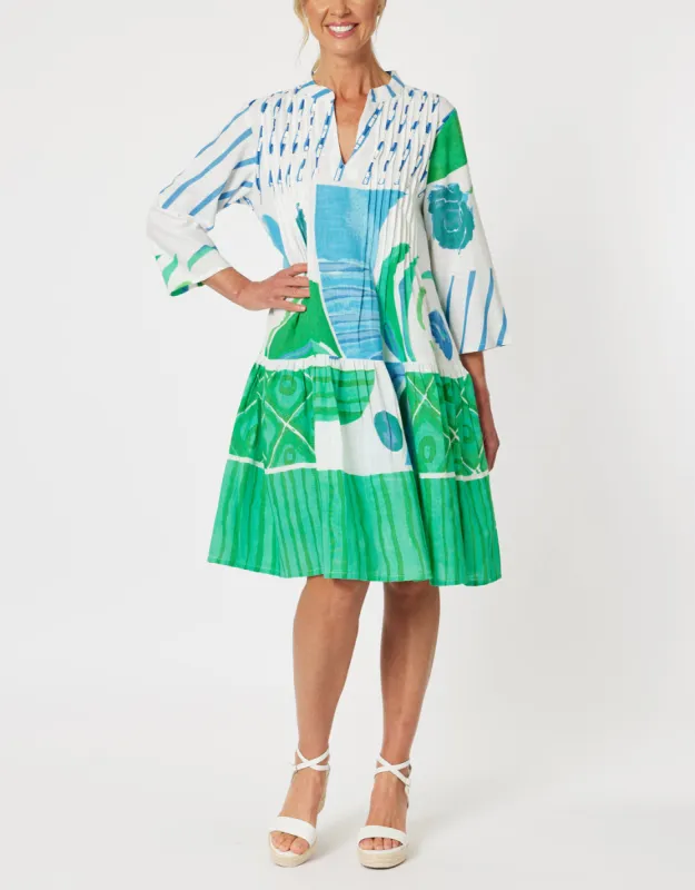 Beach Side Dress - Green/Blue sold by White & Co