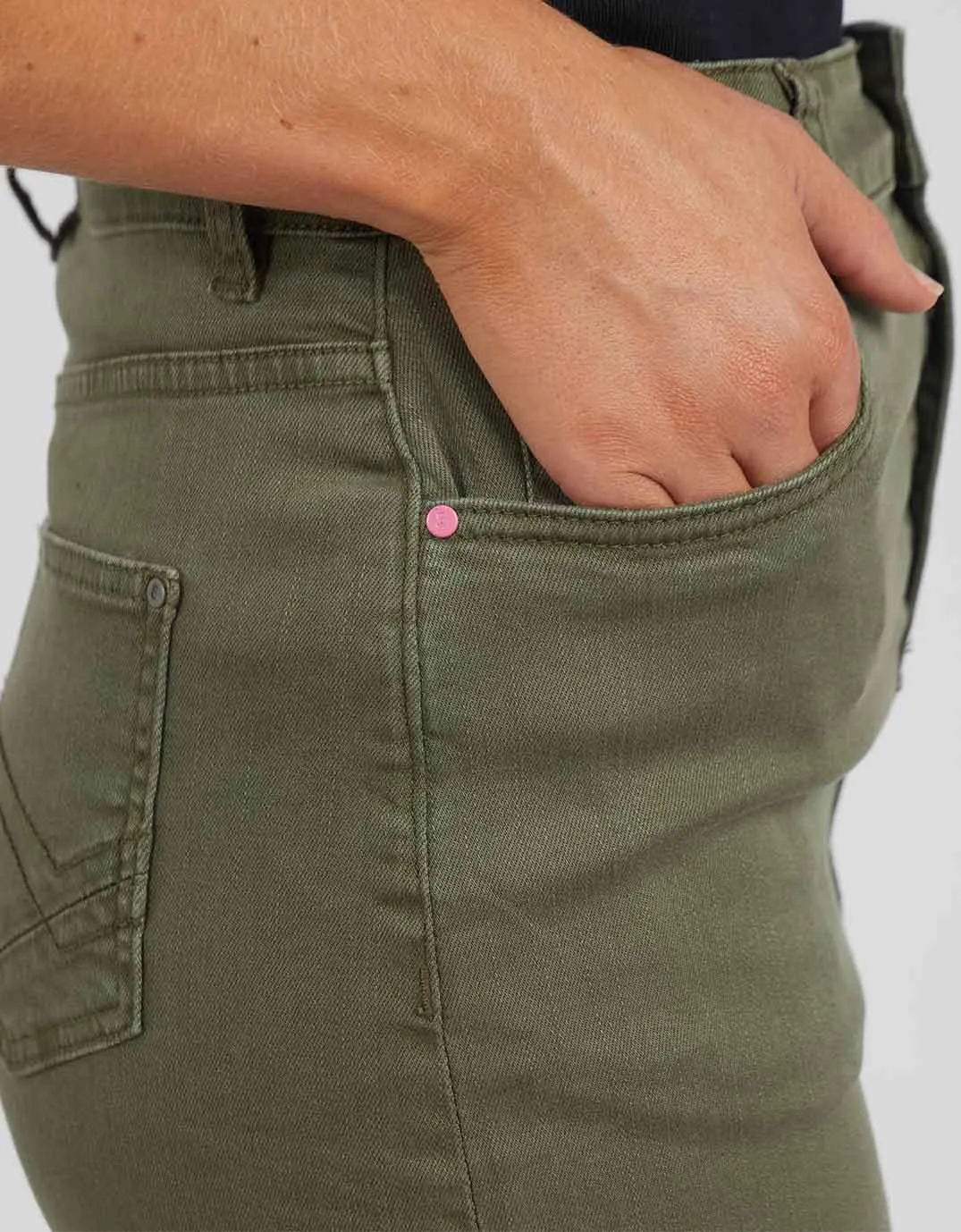 Belle Denim Skirt - Washed Khaki sold by White & Co product image thumbnail 4