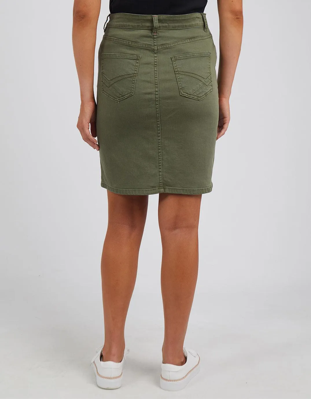 Belle Denim Skirt - Washed Khaki sold by White & Co product image thumbnail 5