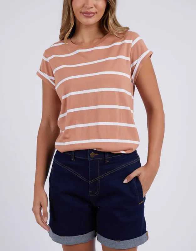 Manly Stripe Tee - Clay sold by White & Co