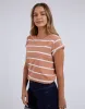 Manly Stripe Tee - Clay sold by White & Co