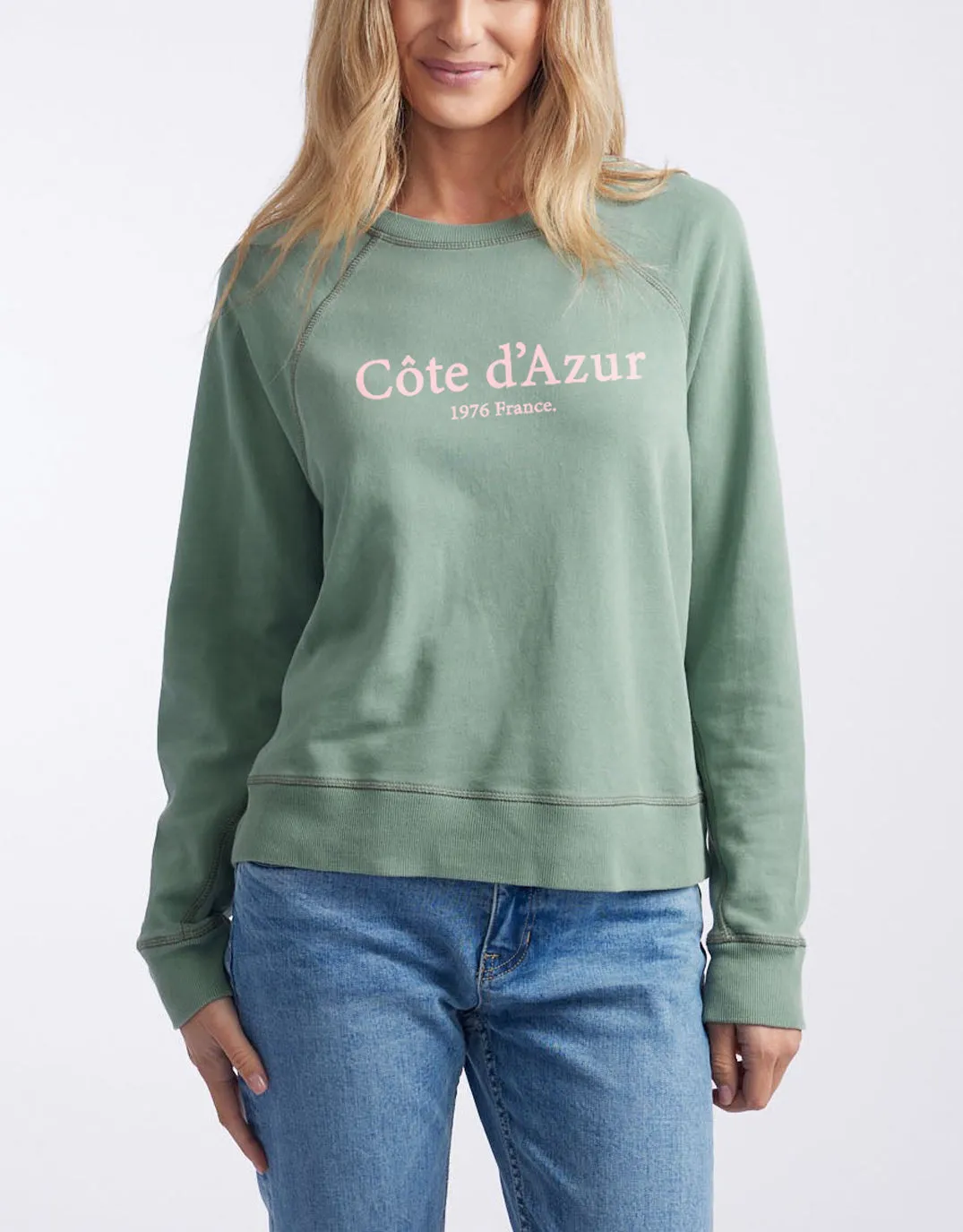 Cote d'Azur Paris Sweat - Sage sold by White & Co