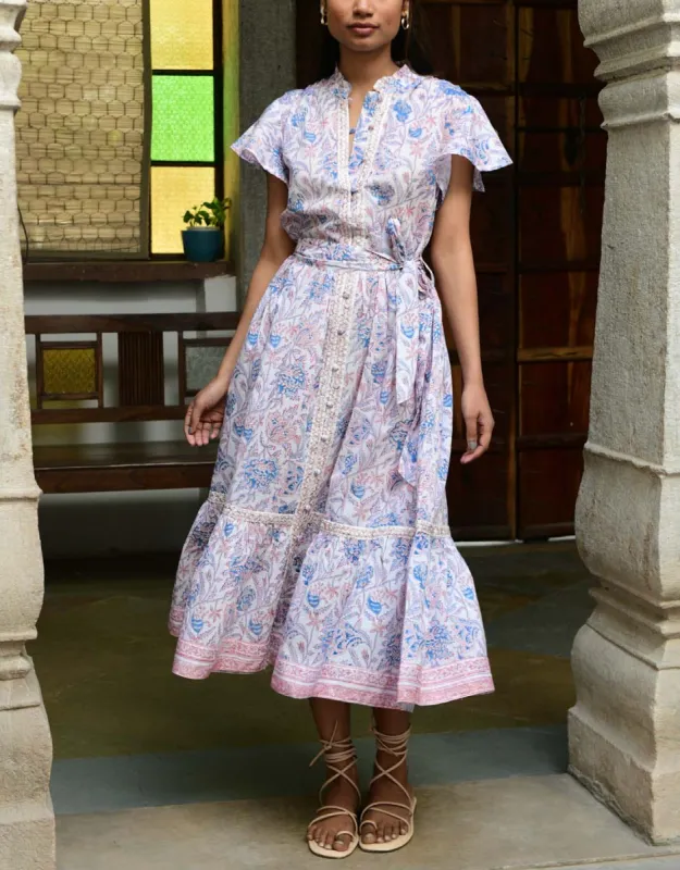 Blossom Midi Dress - Blue Beige sold by White & Co