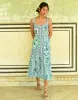 Tropic Sleeveless Midi Dress - Blue Green sold by White & Co