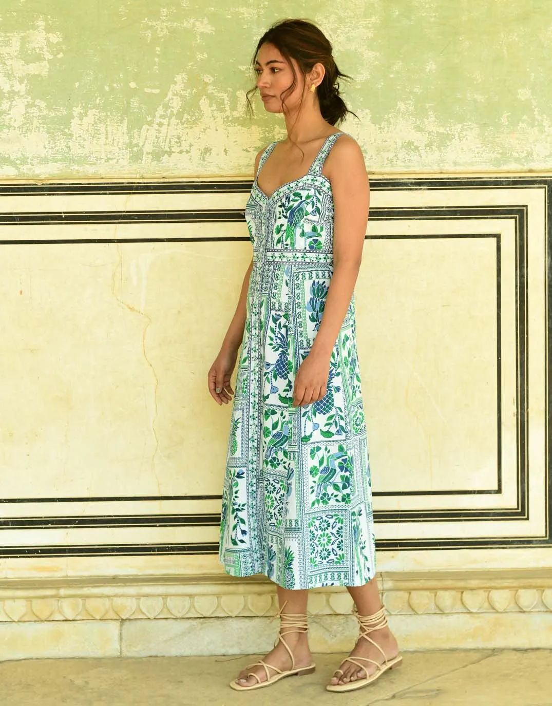 Tropic Sleeveless Midi Dress - Blue Green sold by White & Co product image thumbnail 4