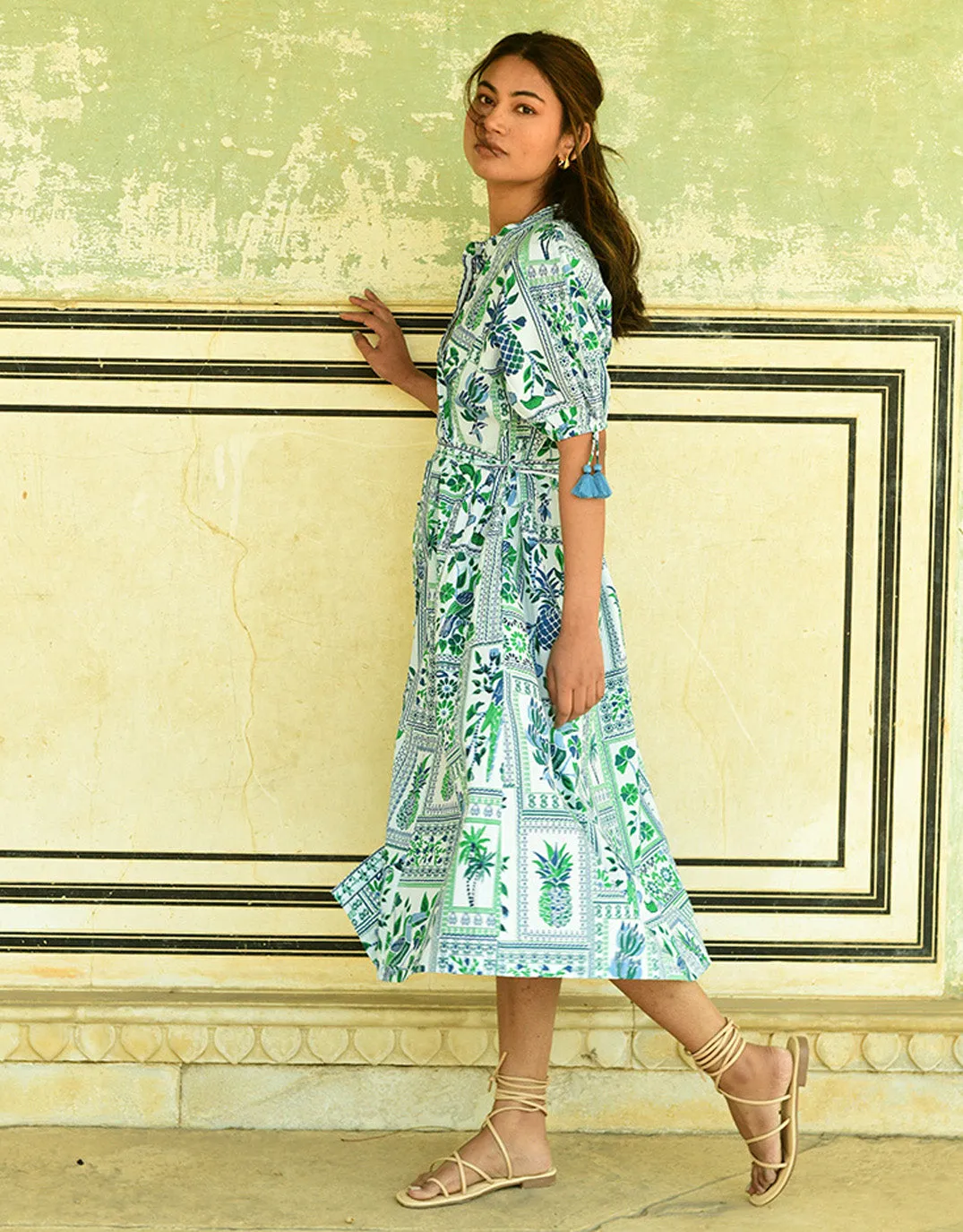 Tropic Midi Dress - Blue Green sold by White & Co product image thumbnail 4