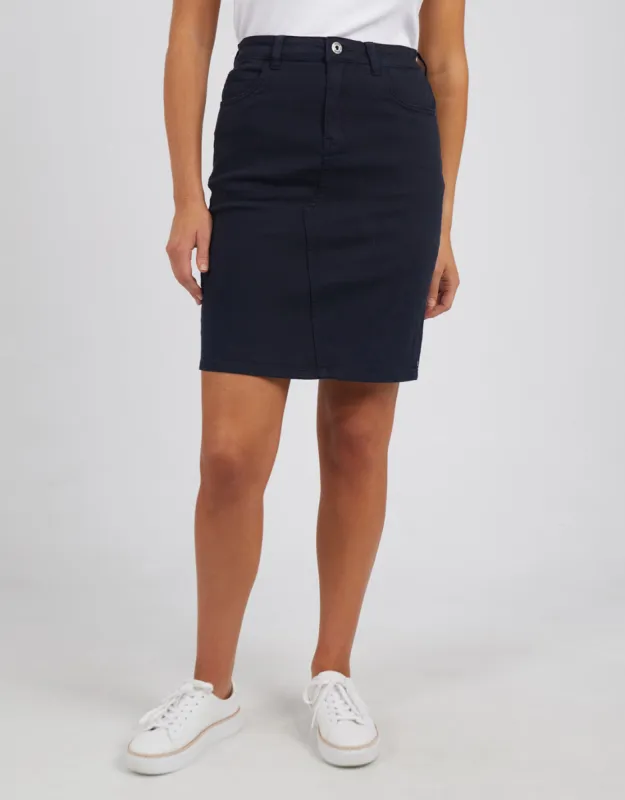 Belle Denim Skirt - Washed Black sold by White & Co