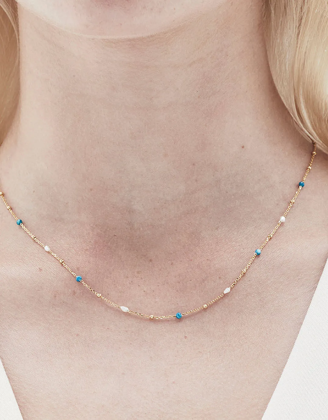 Rosa Necklace - Gold Turquoise sold by White & Co product image thumbnail 2