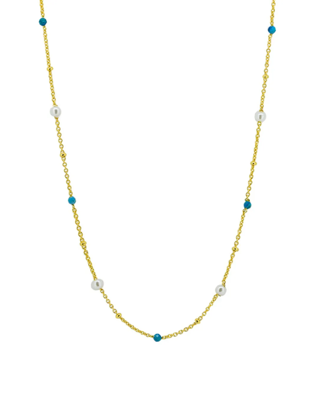 Rosa Necklace - Gold Turquoise sold by White & Co