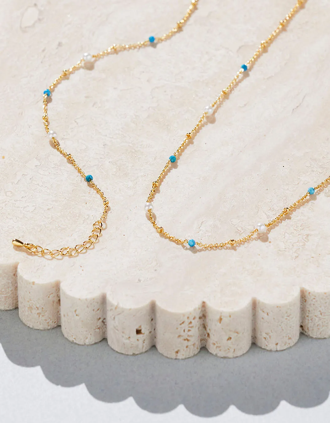 Rosa Necklace - Gold Turquoise sold by White & Co product image thumbnail 3