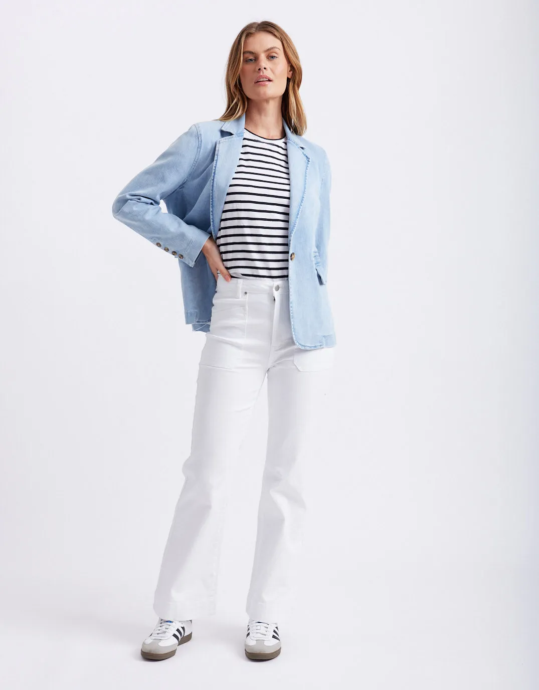 Denim Blazer - Ice Blue sold by White & Co product image thumbnail 2