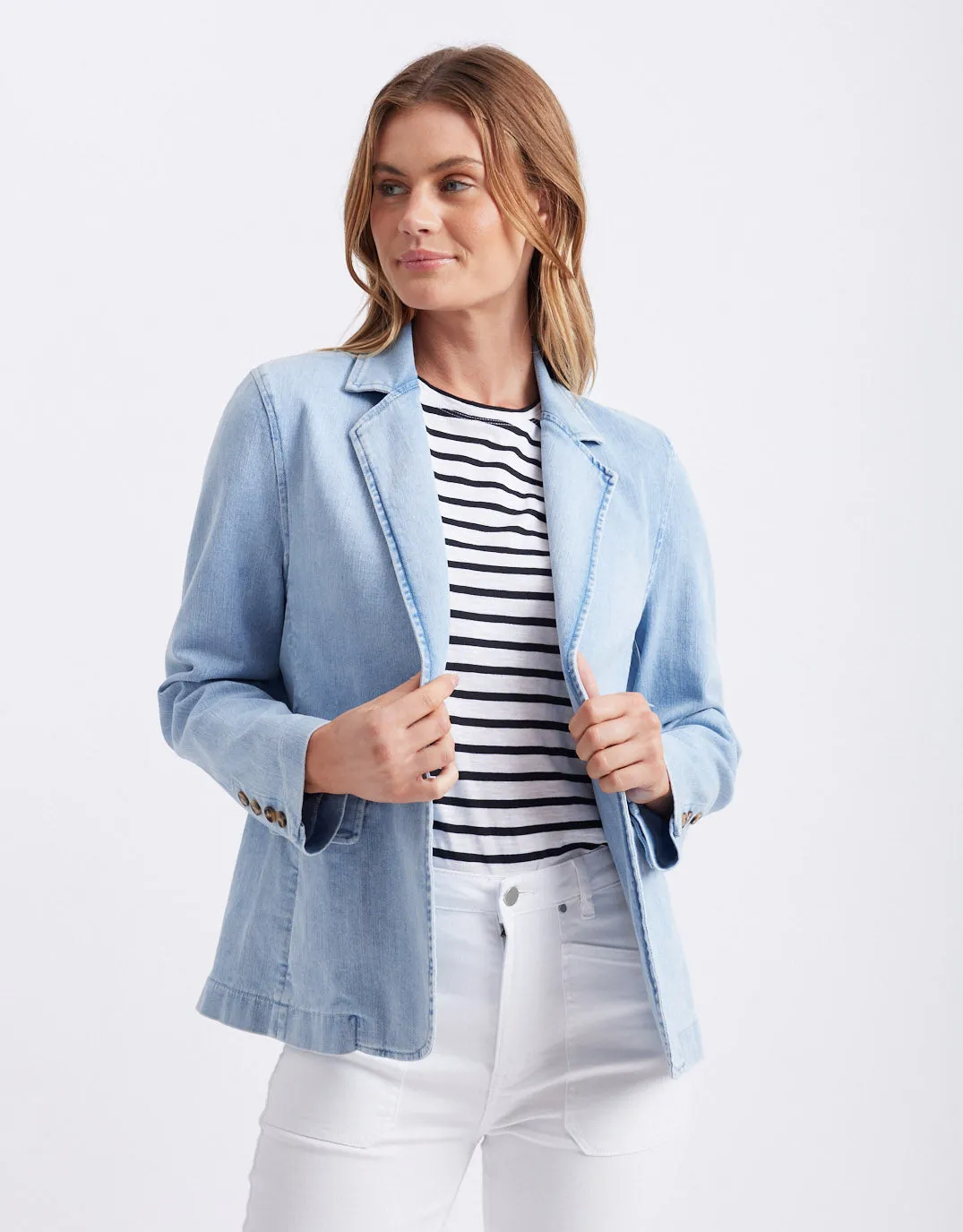 Denim Blazer - Ice Blue sold by White & Co product image thumbnail 4