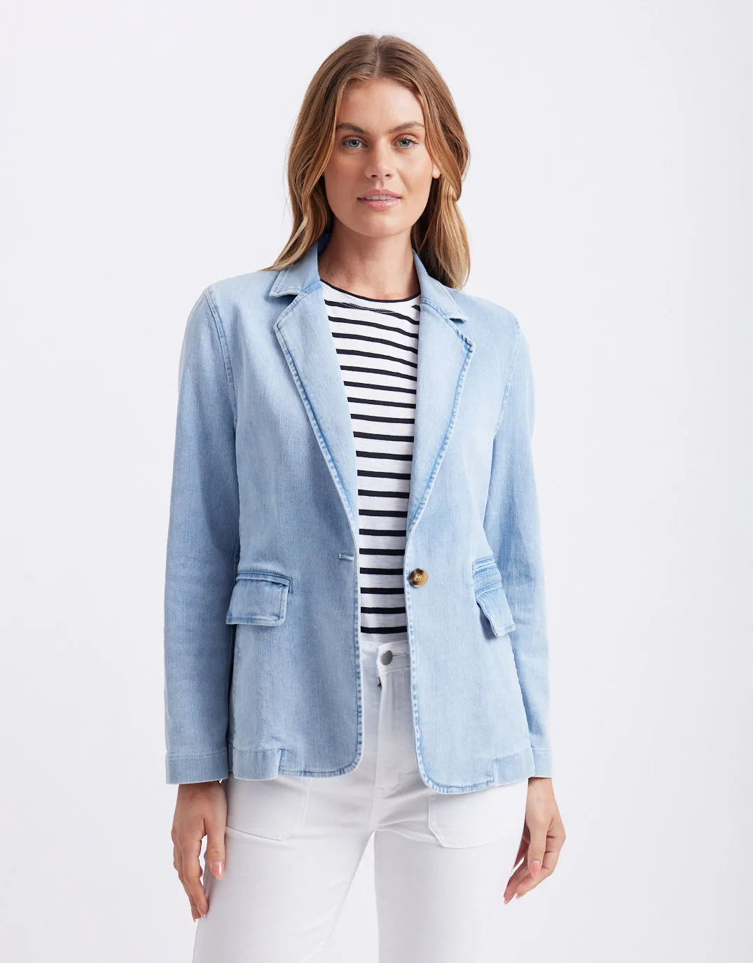 Denim Blazer - Ice Blue sold by White & Co product image thumbnail 3