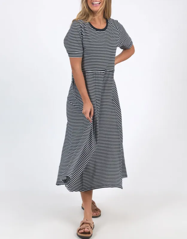 York Stripe Midi Dress - Navy/White Stripe sold by White & Co