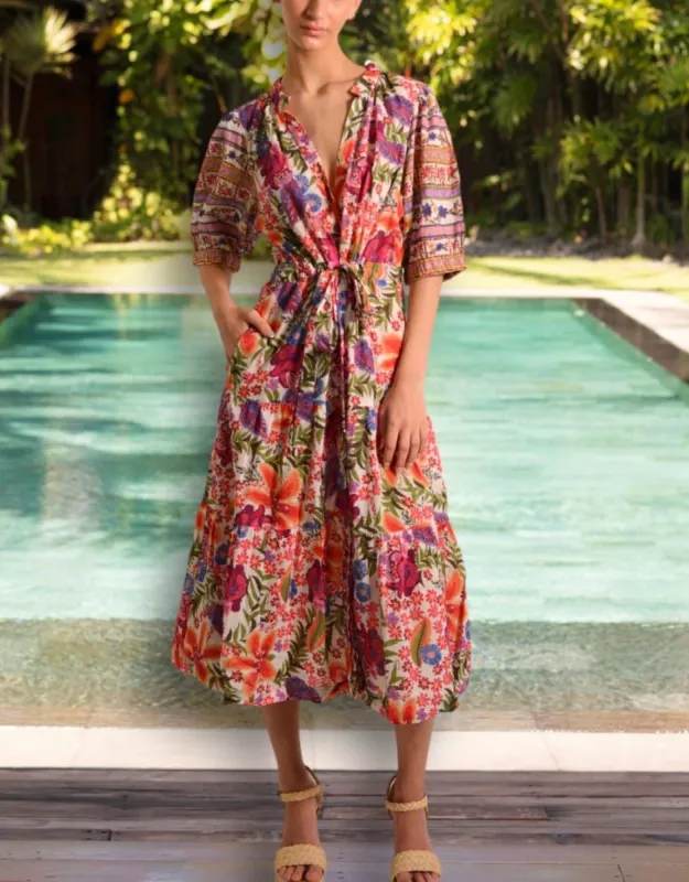 Austen Midi Dress - Tulleries Print sold by White & Co
