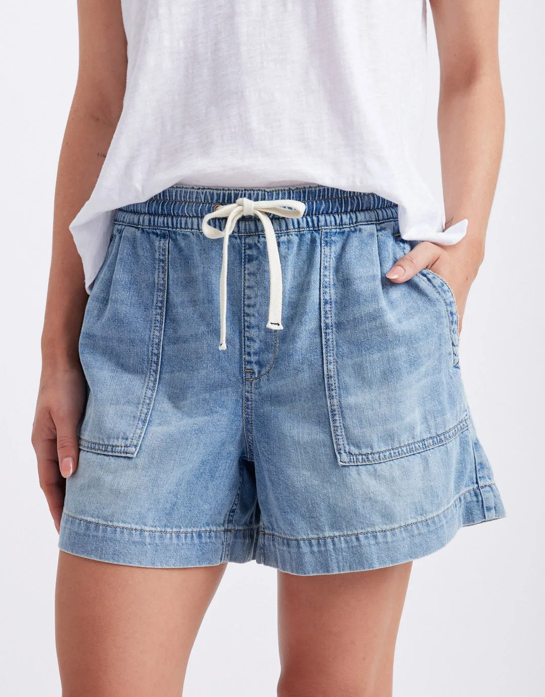 Coco Denim Short - Mid Wash sold by White & Co