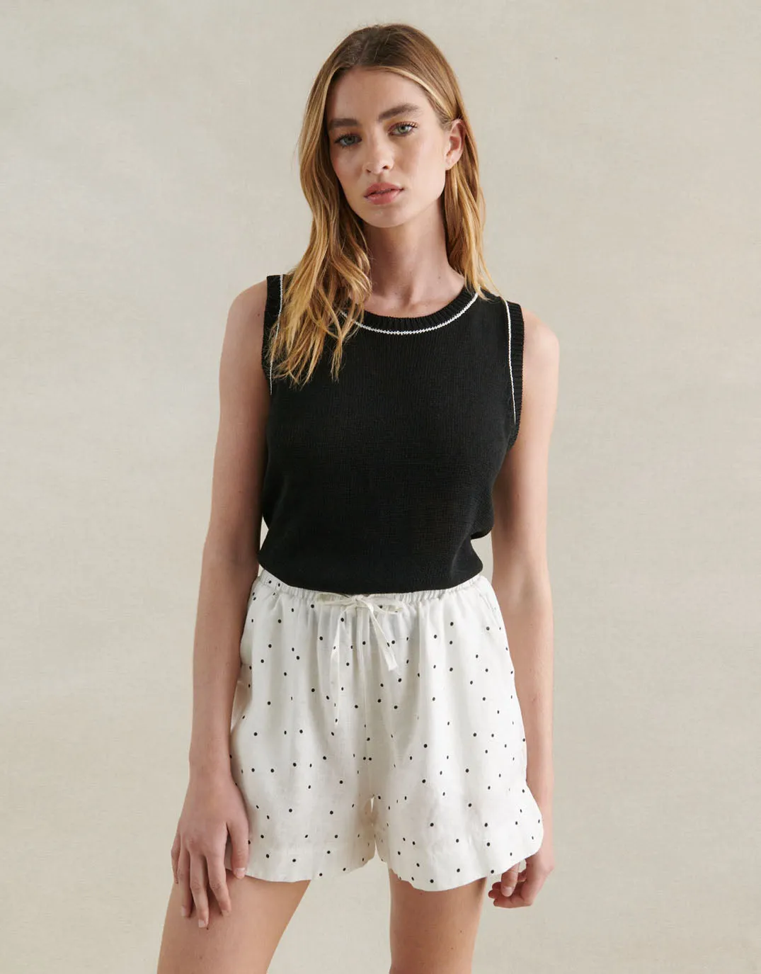 Contrast Stitch Tank - Black sold by White & Co product image thumbnail 3