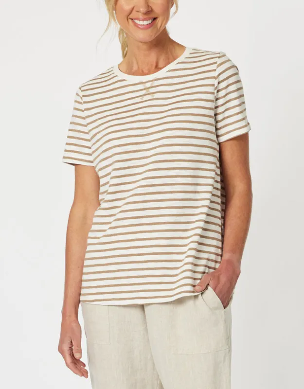 Classic Stripe Tee - Natural sold by White & Co