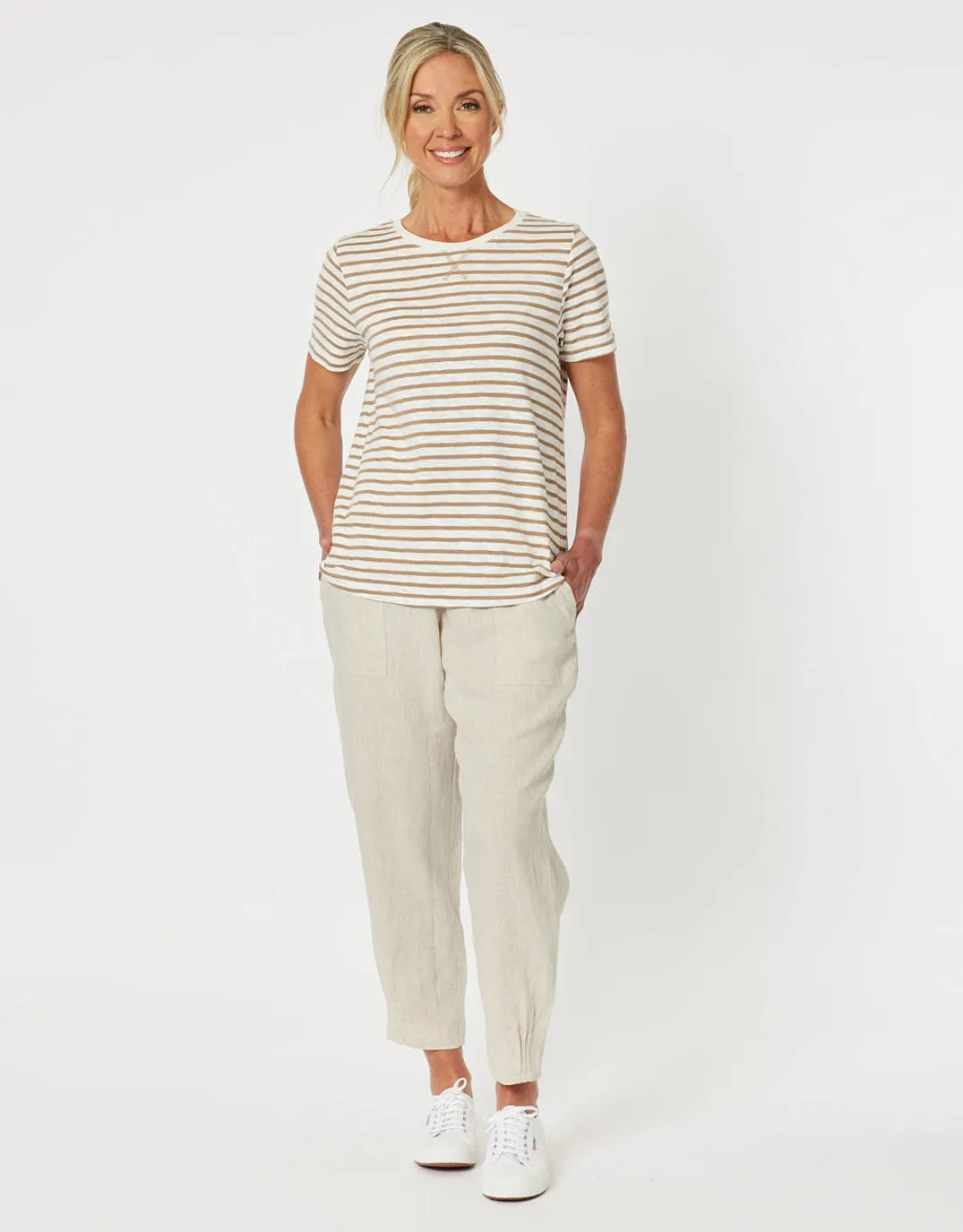 Classic Stripe Tee - Natural sold by White & Co product image thumbnail 2
