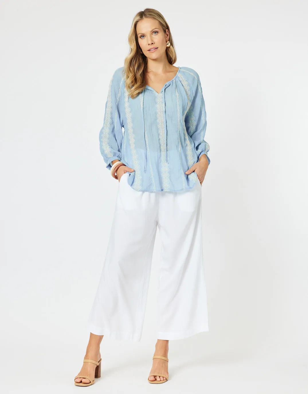 Sorrento Embellished Top - Blue sold by White & Co product image thumbnail 2