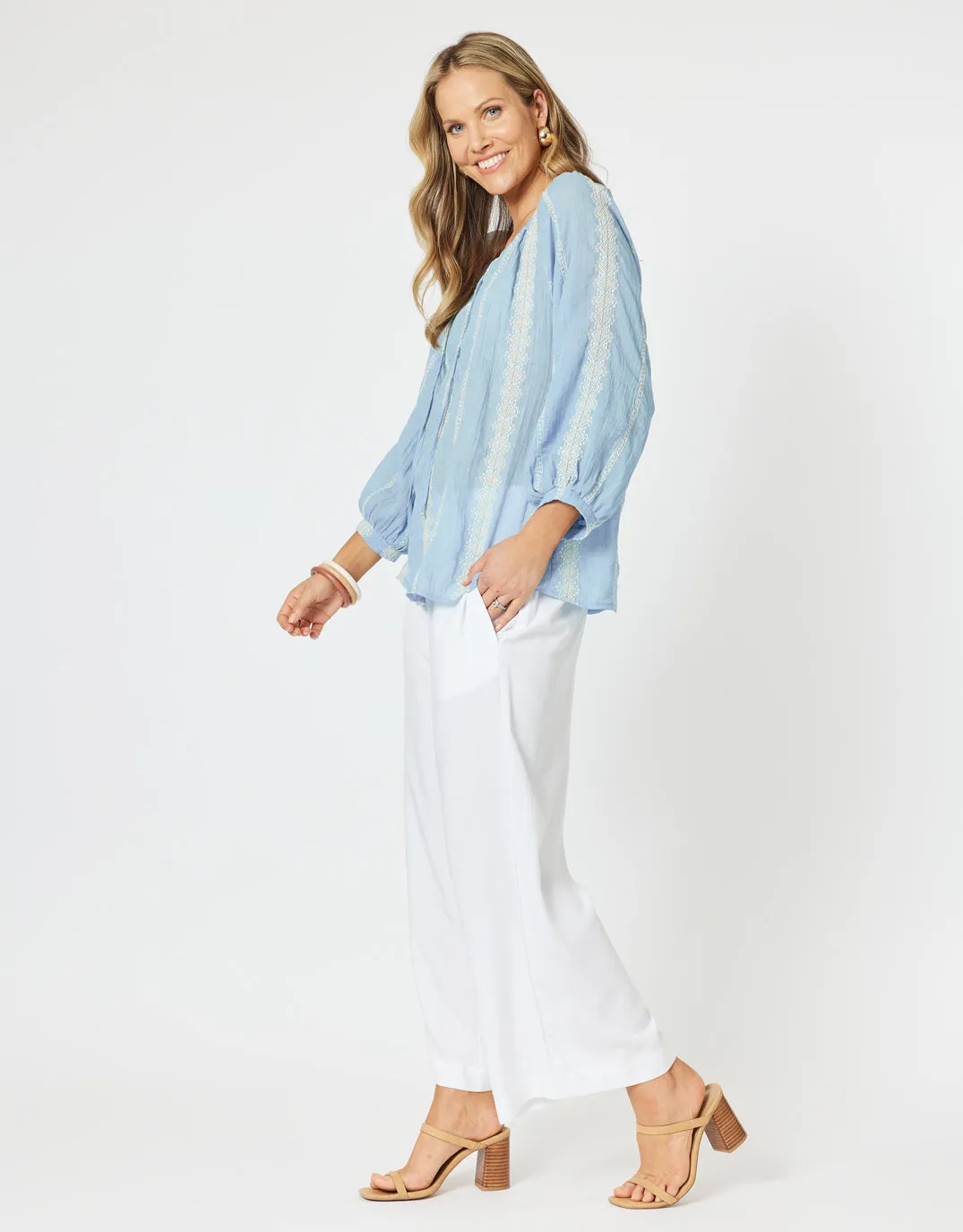 Sorrento Embellished Top - Blue sold by White & Co product image thumbnail 5