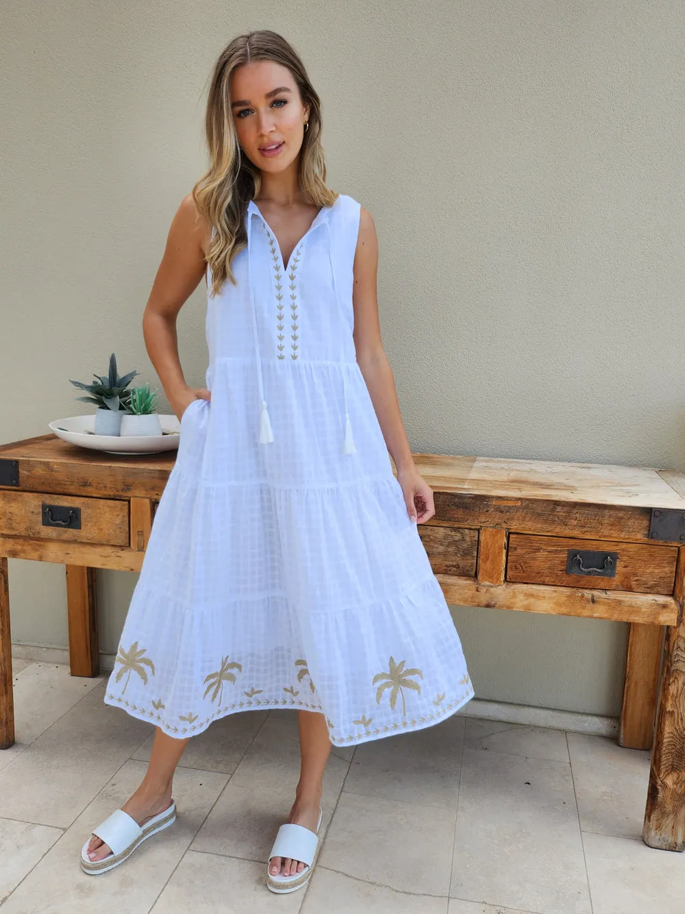 Oasis Midi Dress - White sold by White & Co product image thumbnail 2