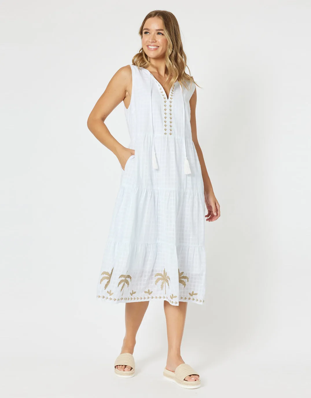 Oasis Midi Dress - White sold by White & Co product image thumbnail 4