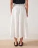 Dakota Linen Midi Skirt - White sold by White & Co