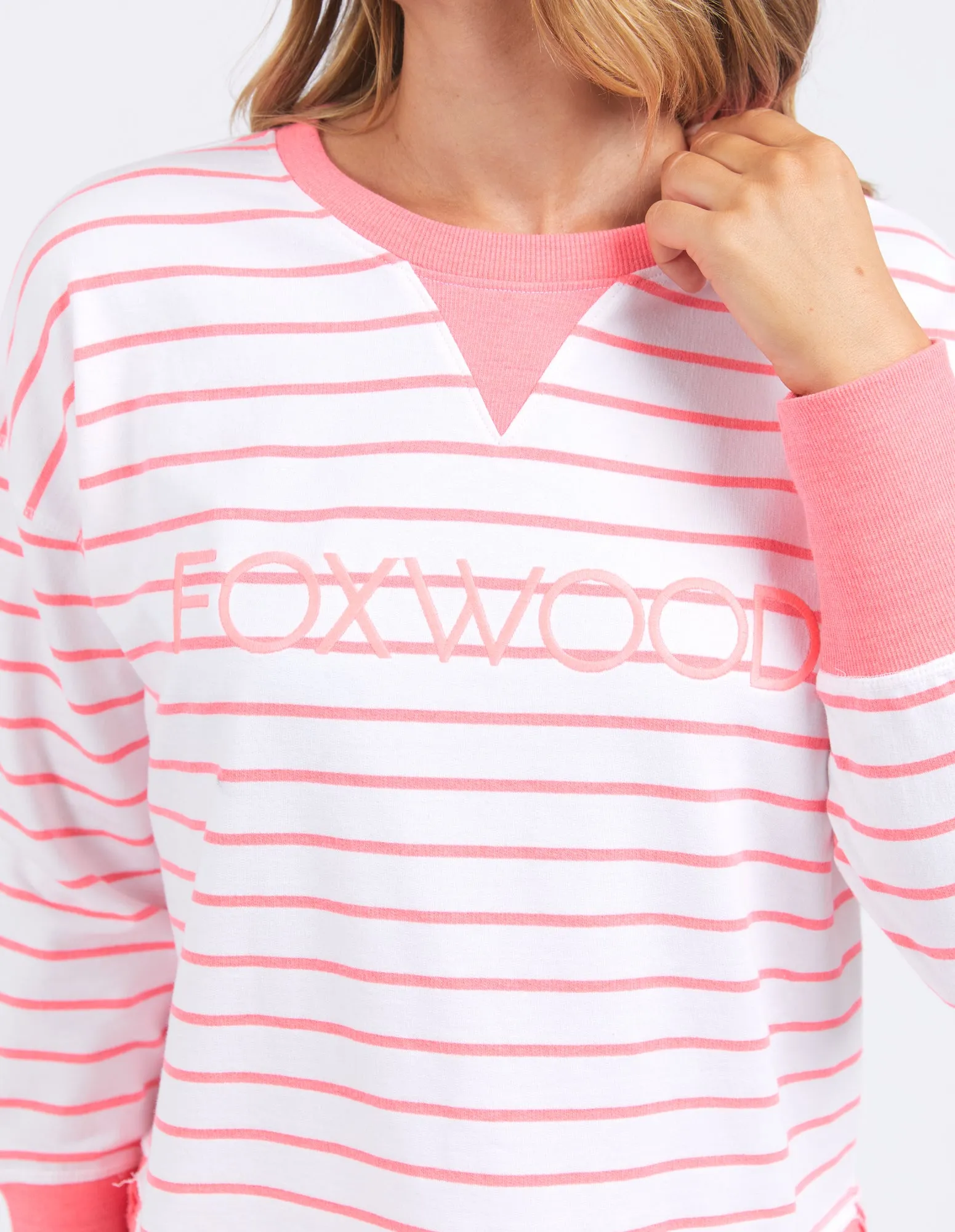 Simplified Stripe Crew - Neon Pink sold by White & Co product image thumbnail 4