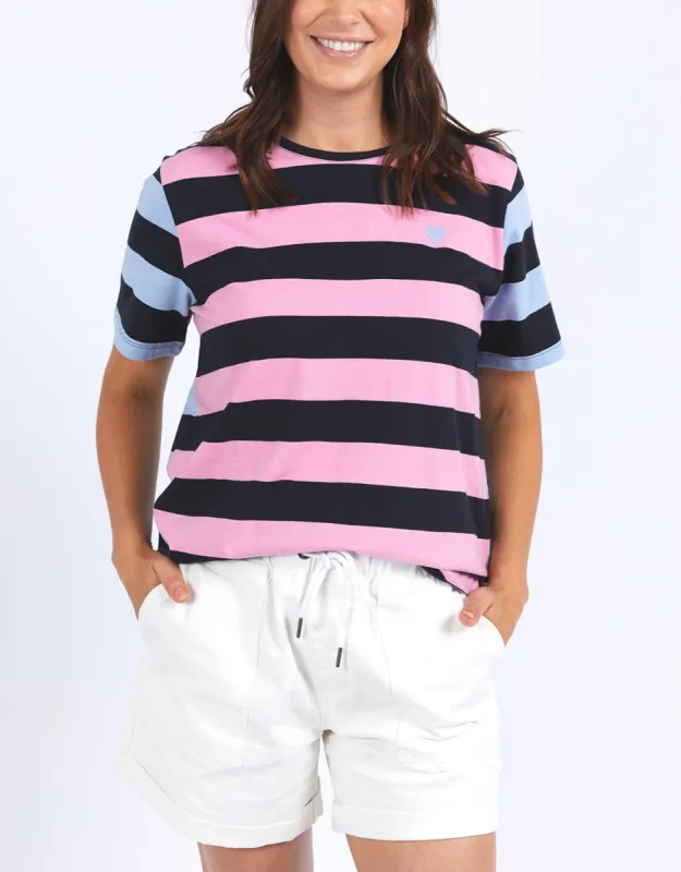 Eden Stripe Short Sleeve Tee - Blue/Navy & Pink/Navy Stripe sold by White & Co