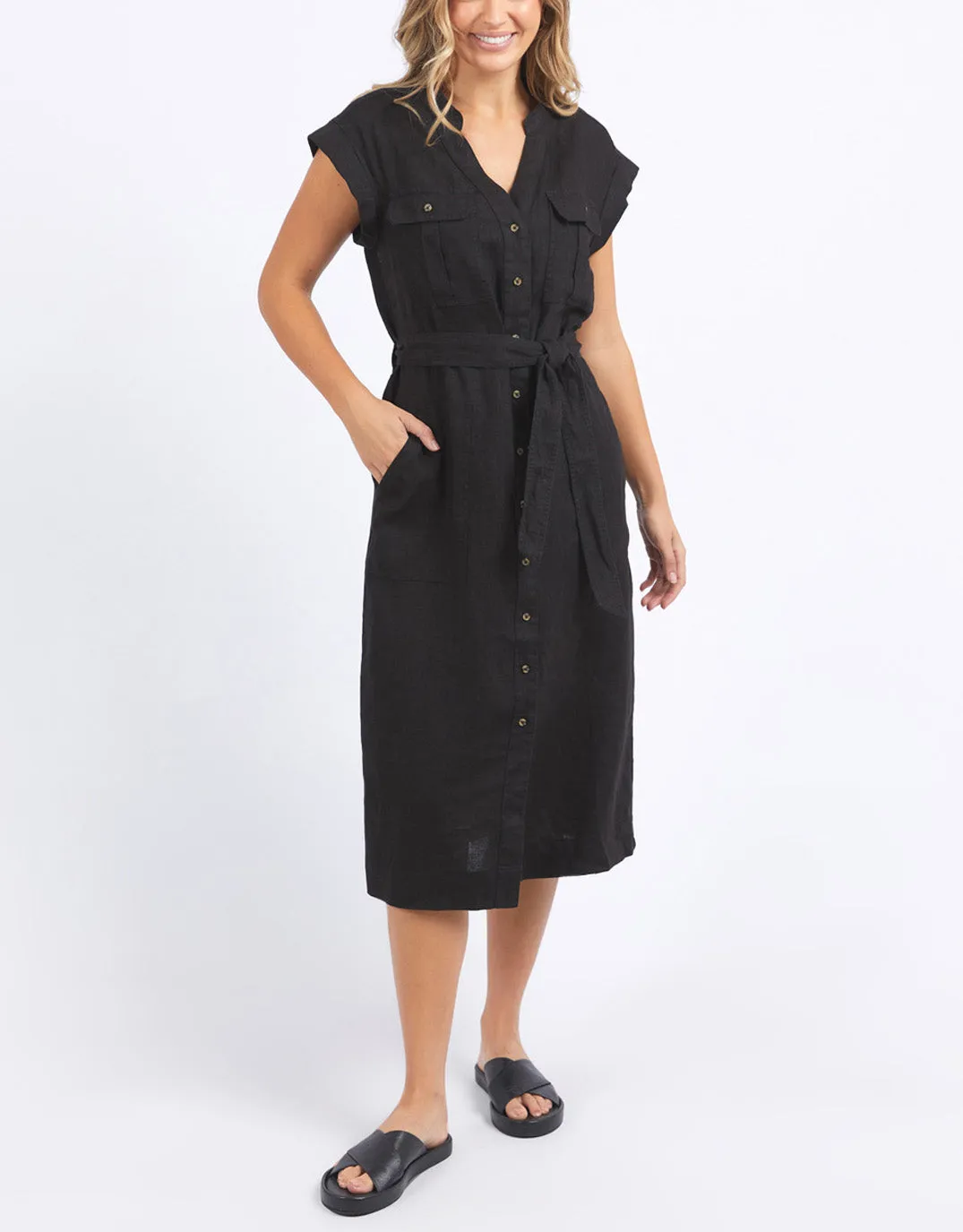 Harlow Midi Dress - Black sold by White & Co