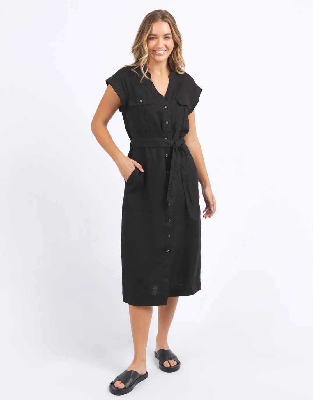 Harlow Midi Dress - Black sold by White & Co product image thumbnail 5