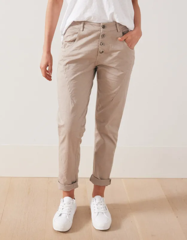 Signature Jersey Denim Pants - Taupe sold by White & Co
