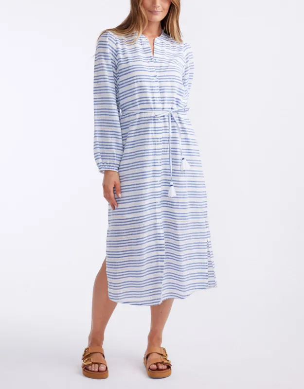 Palm Island Dress - Blue/White Stripe sold by White & Co