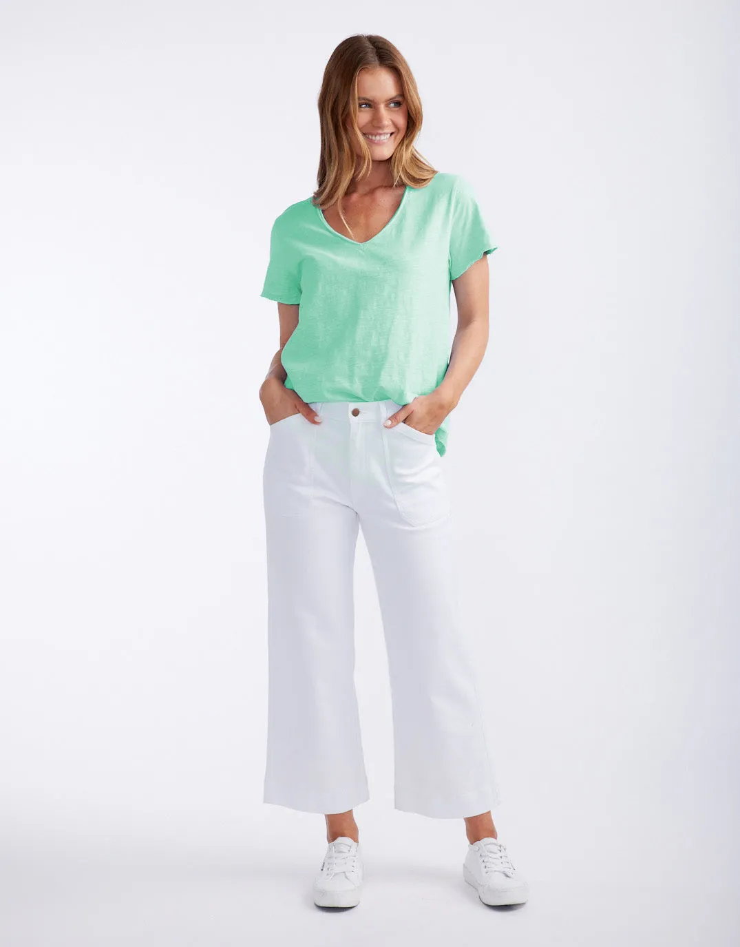 Original V Neck T-Shirt - Honeydew Mint sold by White & Co product image thumbnail 2